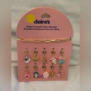 New Claire's Club Make It Yourself Charm Bracelet With 12 Interchangeable Charms